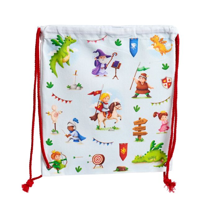 Drawstring Canvas Bag - Knights & Dragons image 2