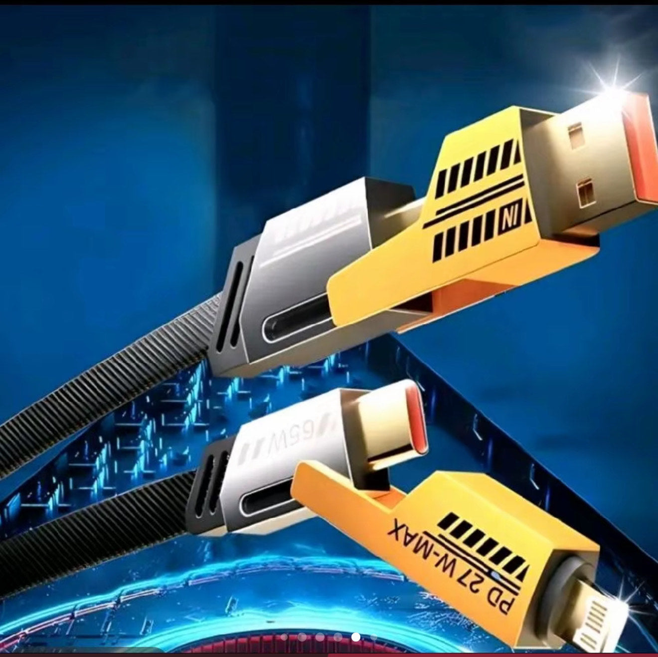 4-in-1 Multi USB Charging Cable – 1M Fast PD Charger Cord for Devices image 1