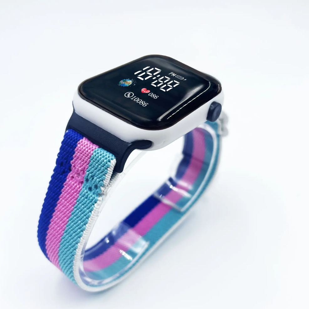 2024 OEM New Arrival Nylon Straps Elastic Band Sports Watch Elastic Belt Bracelet Wristwatch Luxury Electronic Digital Watch image 2