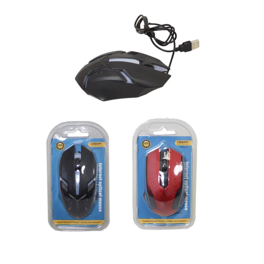 Computer Wired Mouse Available In Red and Black 14cm Internet Optical Mouse - Random Colour image 0