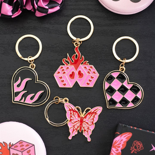 Checkerboard Heart Keyring image 1