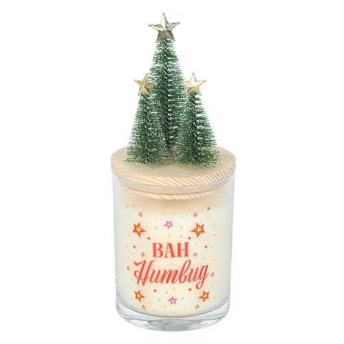 Bah Humbug Orange & Clove Glass Candle with Tree image 3