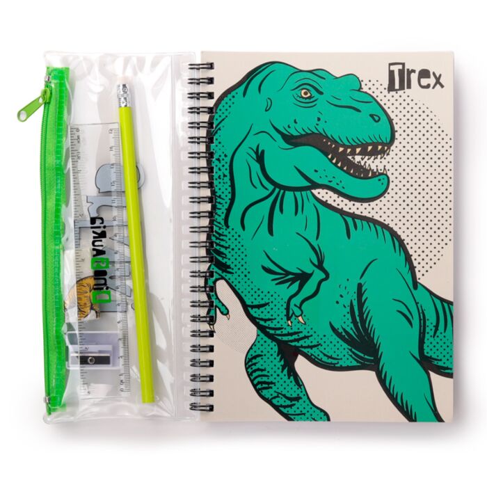 Spiral Bound A5 Lined Notebook - Dinosauria image 1