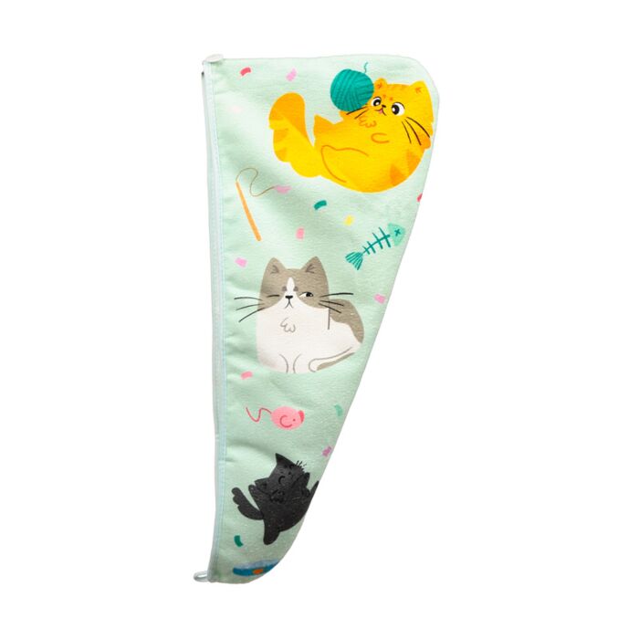 Hair Wrap Towel - Beans & Co Cats image 3