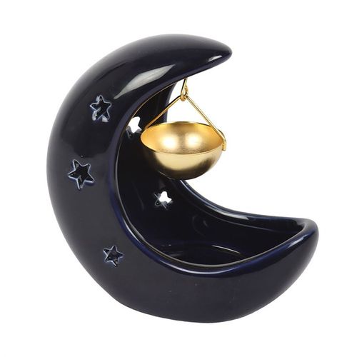 Blue Crescent Moon Hanging Oil Burner - Image 4