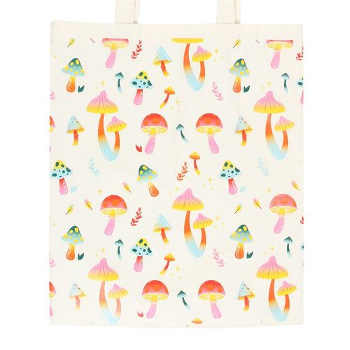 Funky Fungi Mushroom Print Polycotton Tote Bag - Image 3