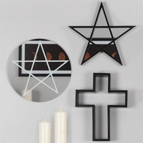 Black Framed Pentagram Mirror - Image 2