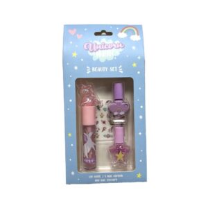 Kids Lip Gloss & Nail Cosmetic Beauty Set - Unicorn Magic
