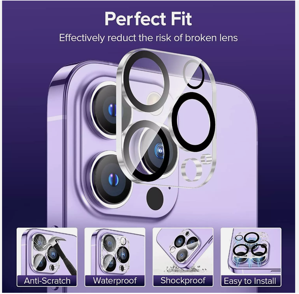 Rear Camera Lens Protector for iPhone 16 / iPhone 16 Plus / iPhone 16 Pro / iPhone 16 Pro Max | 9H Tempered Glass Shield - Image 4