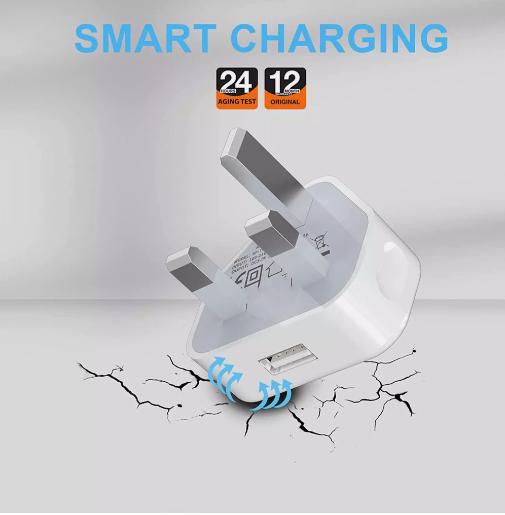 USB Port Fast Charger Adaptor UK Mains Wall 3 Pin Plug for Phone Tablet - Image 2