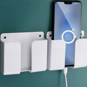 Easy-Install Wall Shelf with Phone Holder – Punch-Free Storage Rack for Kitchen, Bathroom & Bedroom