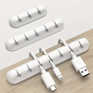 Hole USB Cord Management Box with Clips | Desk, Car, Home & Office Cable Storage