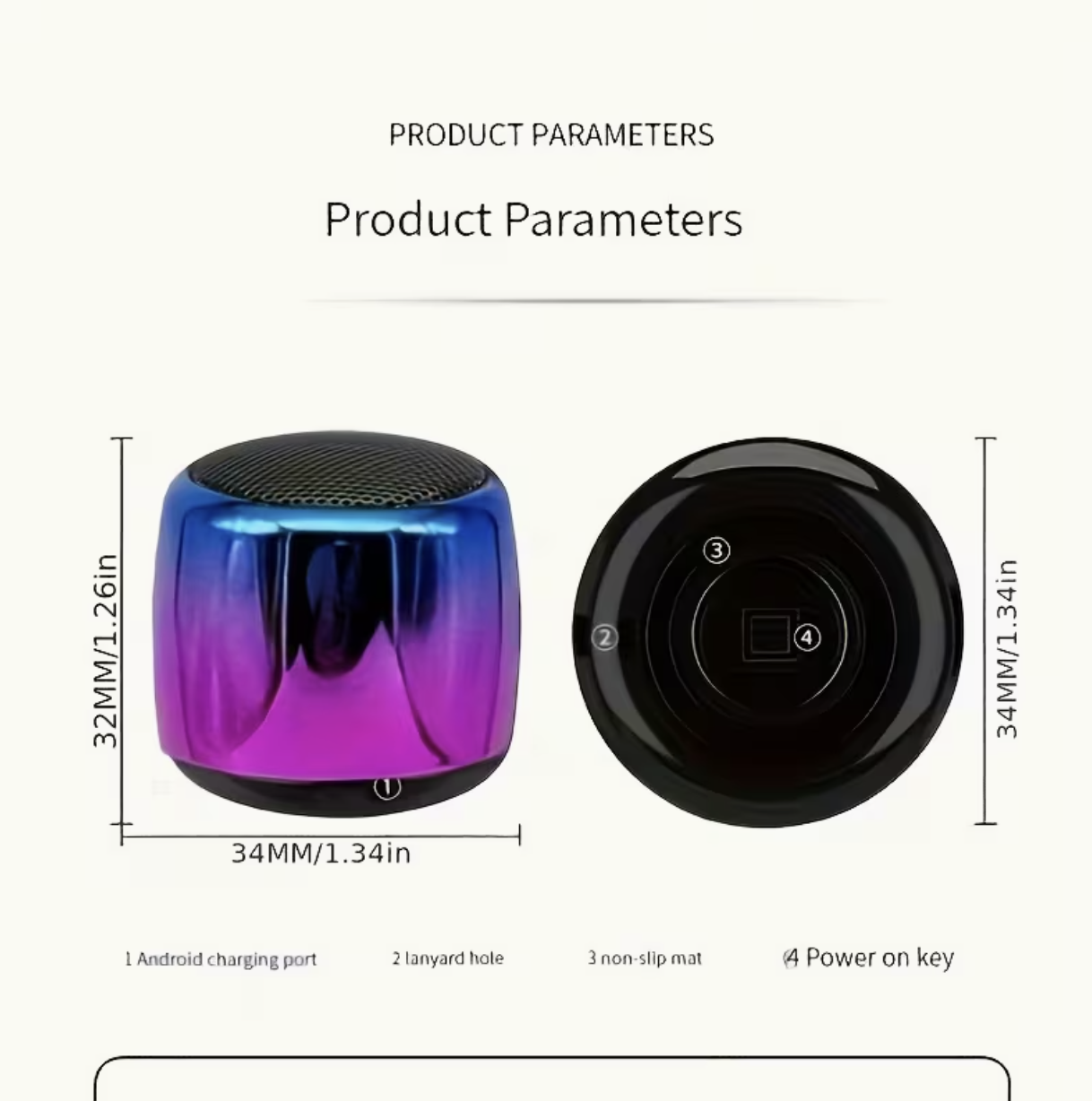 Music Stereo Surround Mini USB Outdoor Subwoofer Speaker Audio Player Speaker Microphone for Music, Chase, Running, Gaming, Fashion Women, Student Wireless Small Speaker Portable Music Subwoofer Column Bass Stereo Without Data Cable Without Charging 0 customer review - Image 2